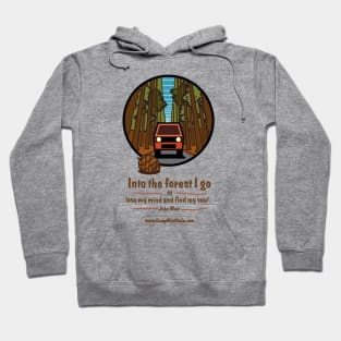 Campervan in Redwood Forest, light Hoodie